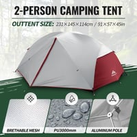 Forceatt 2-3 személyes kemping sátor, 2 ajtó, vízálló, szélálló, ultralight hátizsák sátor 2