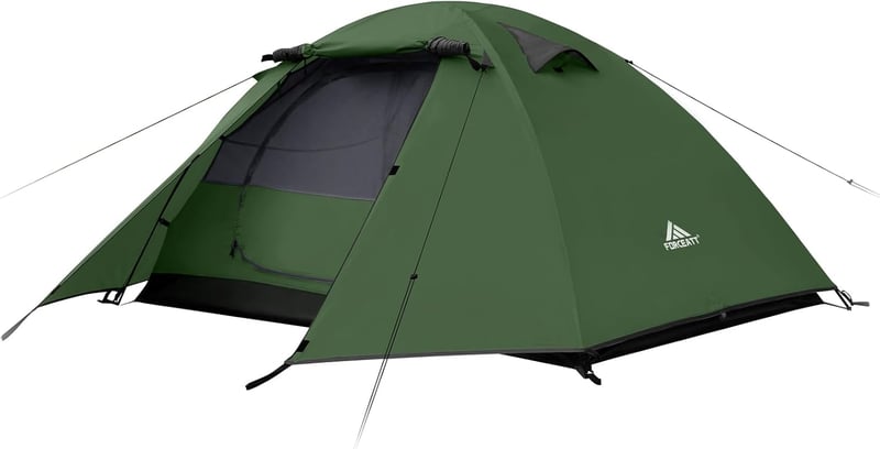 Forceatt 2-4 személyes vízálló kuppelsátor, ultrakönnyű, gyors felépítésű trekking sátor - 2 Person Dark Green