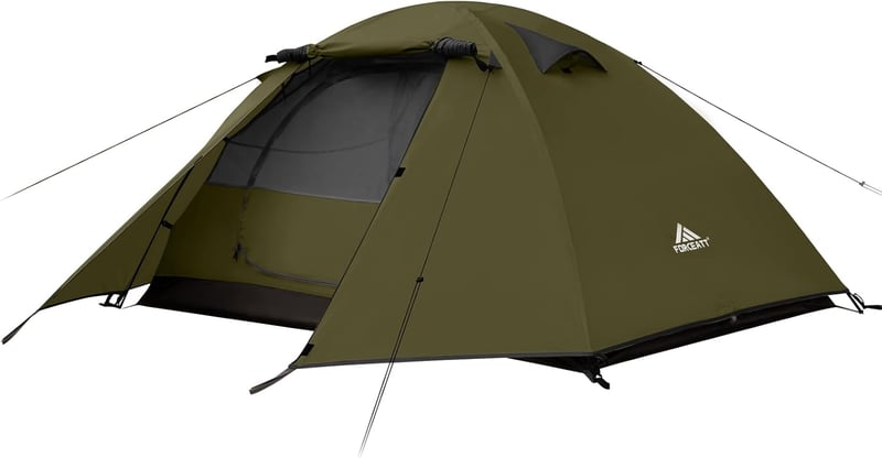 Forceatt 2-4 személyes vízálló kuppelsátor, ultrakönnyű, gyors felépítésű trekking sátor - 2 Person Green