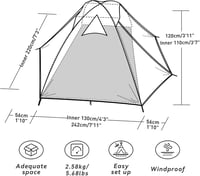 Forceatt 2-4 személyes vízálló kuppelsátor, ultrakönnyű, gyors felépítésű trekking sátor - 2 Person Green 2