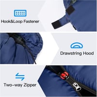 Sac de dormit Forceatt pentru adulți din flanel, 4 anotimpuri, hidrofug, -8°C - 15°C, pentru drumeții în interior și exterior pe timp de iarnă, ușor și călduros 5