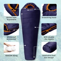 Forceatt 4 Évszakos Mumia Alvózsák -10°C-15°C Vízálló Ultralight Kempinghez 4