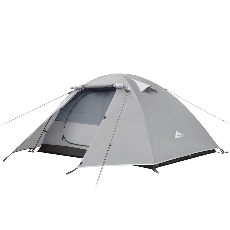 Forceatt kempingový stan pre 2 osoby, nepremokavý, ľahký kupolový stan na 3–4 ročné obdobia, rýchle postavenie, na trekking a outdoor, sivo-biely