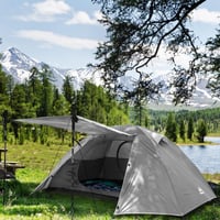 Forceatt kempingový stan pre 2 osoby, nepremokavý, ľahký kupolový stan na 3–4 ročné obdobia, rýchle postavenie, na trekking a outdoor, sivo-biely 6