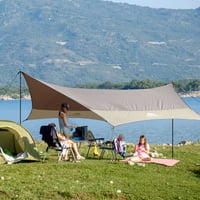 Forceatt Tarp prístrešok 3,7x4,3 m ultraľahká nepremokavá plachta so 6 kotviacimi bodmi na stan a hamaku pre kemping a turistiku 6