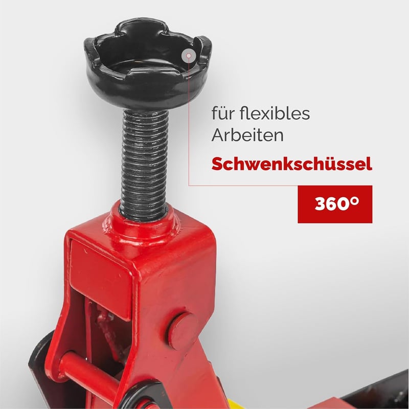 FORCEKRAFT Hidraulikus Emelő 2 Tonnás - Autóemelő 125-380 mm Emelési Magassággal, Kompakt Kocsi Emelő Szereléshez, 7,5 kg