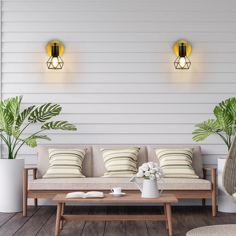 FORCOSO 1db Mennyezeti Spotlámpa Fekete Fa Ipari Vintage E14 Fali Lámpa LED - 2 pieces, Black Wood