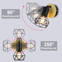 FORCOSO 1db Mennyezeti Spotlámpa Fekete Fa Ipari Vintage E14 Fali Lámpa LED - 2 pieces, Black Wood 3