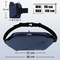 FORETOY Unisex Övtáska Kulacstartóval - Vízálló Crossbody Táska Futáshoz, Túrázáshoz, Kerékpározáshoz, Nagy Kapacitású Válltáska, Sötétkék 7