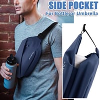 FORETOY Unisex Övtáska Kulacstartóval - Vízálló Crossbody Táska Futáshoz, Túrázáshoz, Kerékpározáshoz, Nagy Kapacitású Válltáska, Sötétkék 2