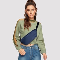 FORETOY Unisex Övtáska Kulacstartóval - Vízálló Crossbody Táska Futáshoz, Túrázáshoz, Kerékpározáshoz, Nagy Kapacitású Válltáska, Sötétkék 5