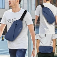 FORETOY Unisex Övtáska Kulacstartóval - Vízálló Crossbody Táska Futáshoz, Túrázáshoz, Kerékpározáshoz, Nagy Kapacitású Válltáska, Sötétkék 6