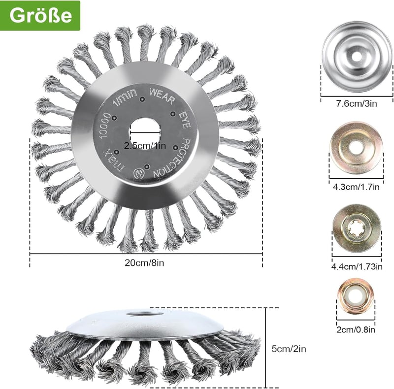 Forever Speed Fűnyíró fűkefe 8 hüvelyk 200 mm stabil és robusztus - 8 Zoll