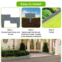 Bordură de grădină Forever Speed cu aspect de piatră, bordură pentru gazon, bordură din plastic pentru straturi de flori, 40 bucăți, 10 m, gri 3