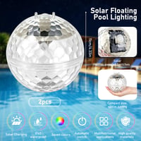 Foreverup Solarna plutajuća svjetla za bazen 2 kom, 7 boja LED podvodna rasvjeta za bazene, jezera, fontane i vodene parkove 2