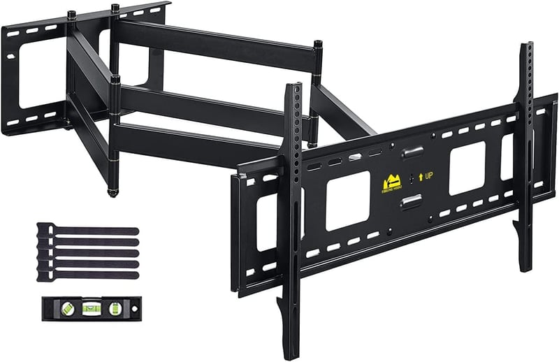 FORGING MOUNT Fali TV konzol 109 cm, 2 ízületes karos dönthető forgatható tartó 50-95 hüvelyk, 90 kg, VESA 800x400, fek