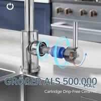 Baterie de bucătărie FORIOUS, pivotantă la 360°, formă L, monocomandă, pentru chiuvetă, cu o singură gaură, pentru bucătărie de familie și rulotă, crom lustruit 2