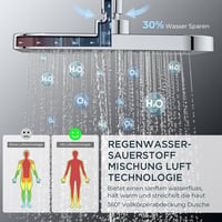 FORIOUS Termosztátos Zuhanysystem Rozsdamentes Acélból, 25cm Esőzuhany, Magasságállítható Sín, 3 Sugaras Kézizuhany 2