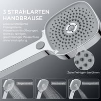 FORIOUS Termosztátos Zuhanysystem Rozsdamentes Acélból, 25cm Esőzuhany, Magasságállítható Sín, 3 Sugaras Kézizuhany 7