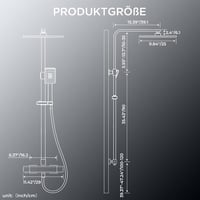 FORIOUS Termosztátos Zuhanysystem Rozsdamentes Acélból, 25cm Esőzuhany, Magasságállítható Sín, 3 Sugaras Kézizuhany 9