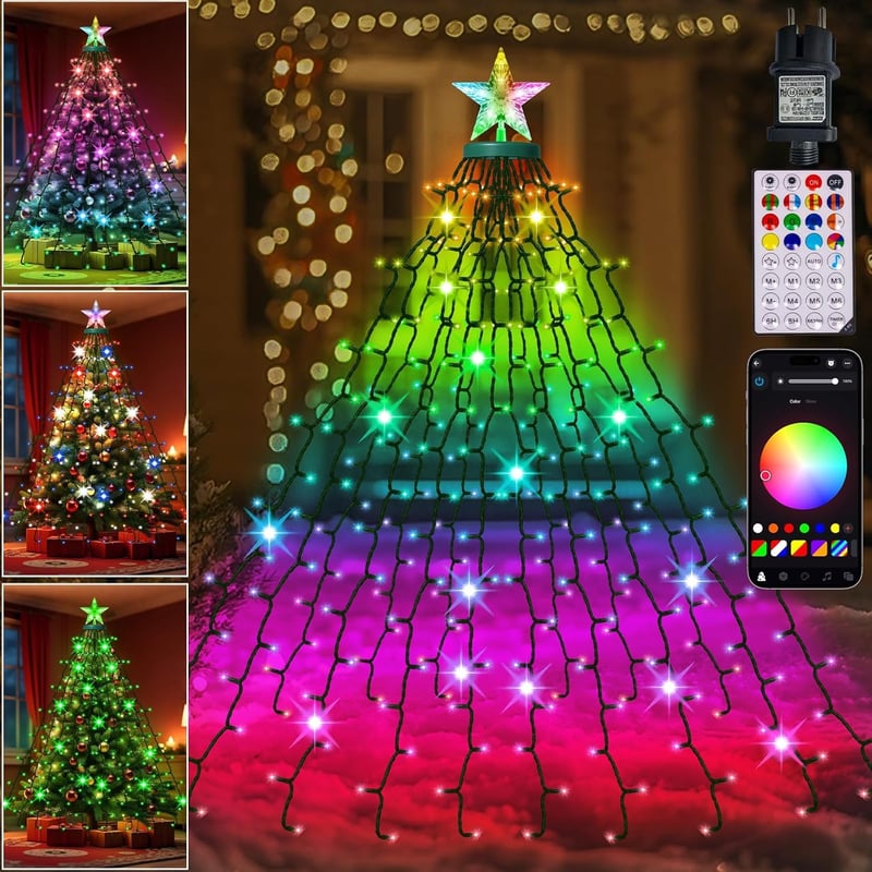 Forlivese 266 LED RGB okos karácsonyfa lámpa app vezérléssel, időzítővel és zenei szinkronizációval