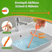 Forlivese 5 db 50 cm csatornatakarító spirál szett, lefolyótisztító horog 5