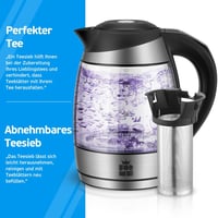 ForMe Üveg Vízforraló 1.8L Hőmérséklet Kijelzés LED 60-100°C Fekete 3