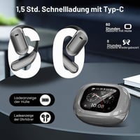 Căști cu traducător AI FormiPow, traducător 3 în 1 pentru 144 de limbi cu ecran tactil LCD, căști cu design open-ear, traducere în timp real pentru călătorii, studiu și sport, gri 5