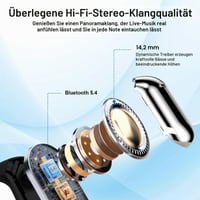 Căști cu traducător AI FormiPow, traducător 3 în 1 pentru 144 de limbi cu ecran tactil LCD, căști cu design open-ear, traducere în timp real pentru călătorii, studiu și sport, gri 7