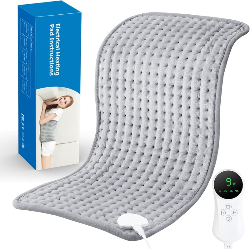 FORRINX Elektromos Melegítőpárna 30x60 cm - 9 Hőfokozat, Automatikus Kikapcsolás, Hát, Nyak, Váll és Has Fájdalomcsillapítására
