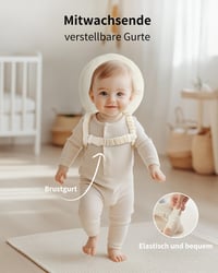 Rucsac de protecție pentru capul bebelușului Fortella cu model de bufniță, șosete și genunchiere, cu bretele reglabile, pentru bebeluși de 5-24 de luni, pentru mers de-a bușilea și învățarea primilor pași 4
