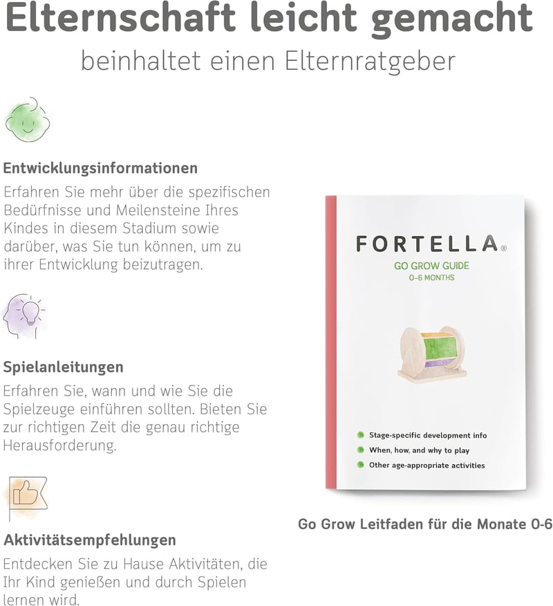 Fortella Go Grow Box 8 az 1-ben Fa Montessori Játék Kocka 1-3 Éveseknek, Motorikus Fejlesztő Készségfejlesztő Játék Bézs - 0-6 Monate