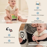 Fortella Go Grow Box 8 az 1-ben Fa Montessori Játék Kocka 1-3 Éveseknek, Motorikus Fejlesztő Készségfejlesztő Játék Bézs - 0-6 Monate 3