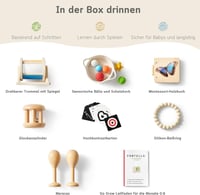 Fortella Go Grow Box 8 az 1-ben Fa Montessori Játék Kocka 1-3 Éveseknek, Motorikus Fejlesztő Készségfejlesztő Játék Bézs - 0-6 Monate 2
