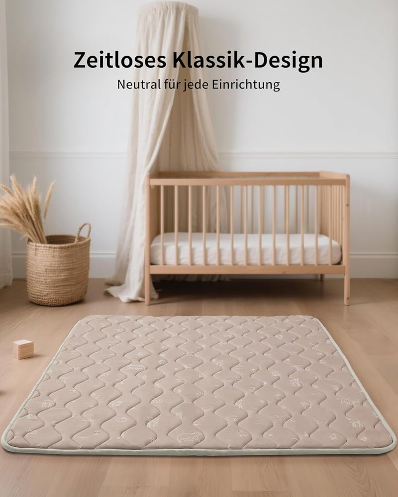 Fortella Összehajtható Játszószőnyeg 120x120 cm, Vastag Csúszásmentes Baba Crawling Mat Szivacsos