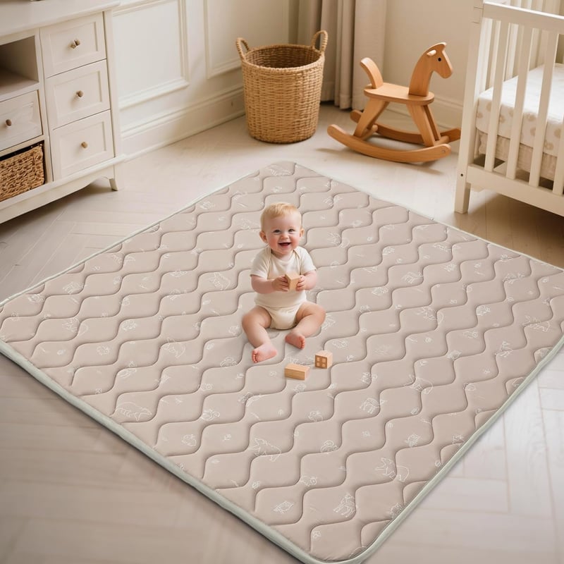 Fortella Összehajtható Játszószőnyeg 120x120 cm, Vastag Csúszásmentes Baba Crawling Mat Szivacsos