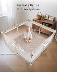 Fortella Összehajtható Játszószőnyeg 120x120 cm, Vastag Csúszásmentes Baba Crawling Mat Szivacsos 2