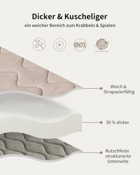 Fortella Összehajtható Játszószőnyeg 120x120 cm, Vastag Csúszásmentes Baba Crawling Mat Szivacsos 3