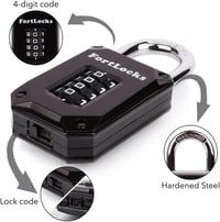 FortLocks 2 darabos edzőterem lakat - 4 számjegyű, rozsdamentes acél, időjárásálló kombinációs lakat 3