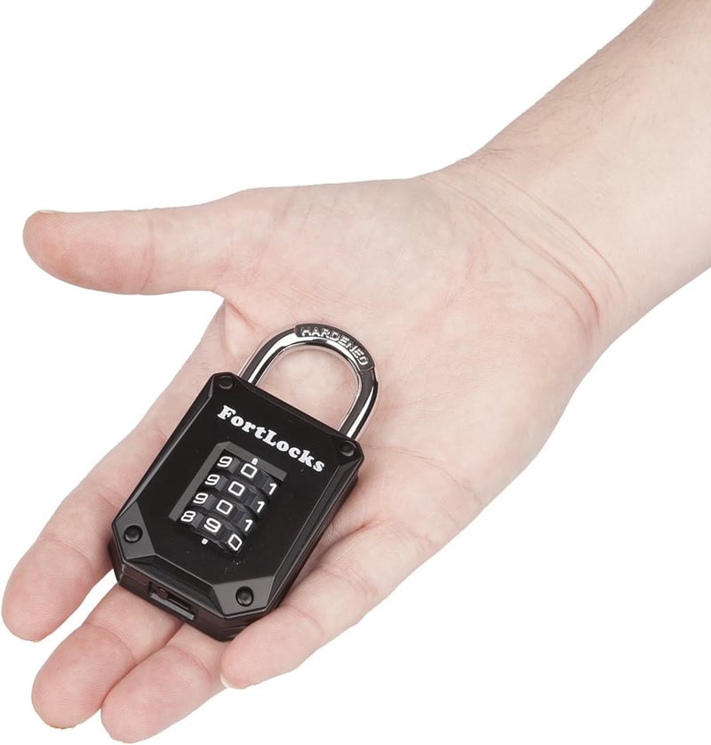 FortLocks 2 darabos edzőterem lakat - 4 számjegyű, rozsdamentes acél, időjárásálló kombinációs lakat