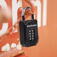 FortLocks 2 darabos edzőterem lakat - 4 számjegyű, rozsdamentes acél, időjárásálló kombinációs lakat 6