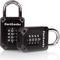 FortLocks FL002 kombinacijski lokot, 4 znamenke, kaljeni čelik, 2 komada - crni 2
