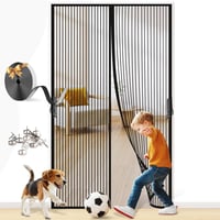 FORTRY Mágneses Szúnyogháló Ajtóra 90x210cm Ragasztós Rögzítés Fúrás Nélkül 1