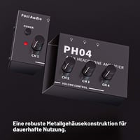 Amplificator pentru căști stereo Fosi Audio PH04 cu 4 canale, din metal, distribuitor portabil pentru căști cu adaptor 12V 1,5A pentru studio și scenă 7
