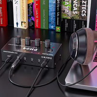 Amplificator pentru căști stereo Fosi Audio PH04 cu 4 canale, din metal, distribuitor portabil pentru căști cu adaptor 12V 1,5A pentru studio și scenă 3