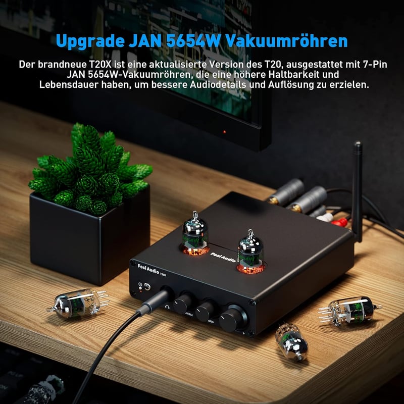 Fosi Audio T20X 200W Bluetooth 5.0 Csöves Erősítő Stereo Vevő