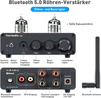 Fosi Audio T20X 200W Bluetooth 5.0 Csöves Erősítő Stereo Vevő 2