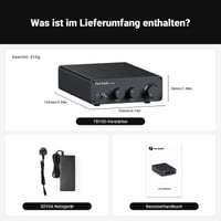 Fosi Audio TB10D 600W TPA3255 Mini HiFi stereo zosilňovač triedy D, 2-kanálový digitálny audio prijímač pre pasívne reproduktory s ovládaním výšok a basov 10