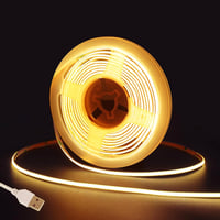 Fosingut COB LED Szalag 3m USB Melegfehér 3000K 480 LED/m Öntapadós Világítás Konyha TV Háttérvilágítás Tükör PC Hálószoba 1