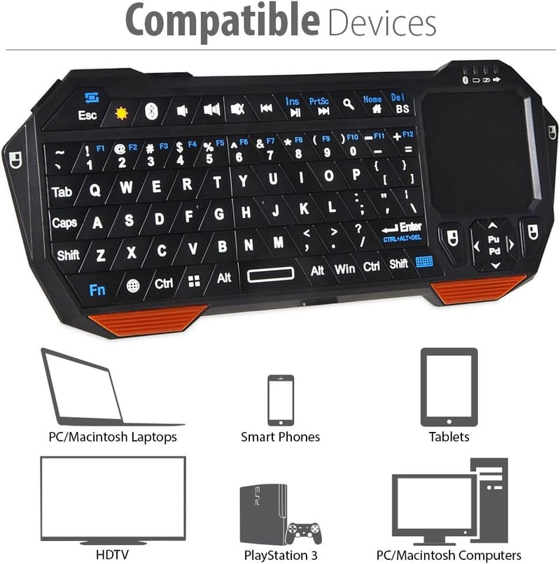Fosmon Hordozható Bluetooth Billentyűzet Touchpad-dal iOS Android Windows PS4 Tablethez